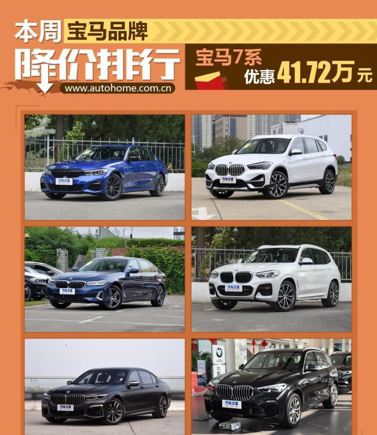 7系降41.72万元 宝马品牌新车降价排行