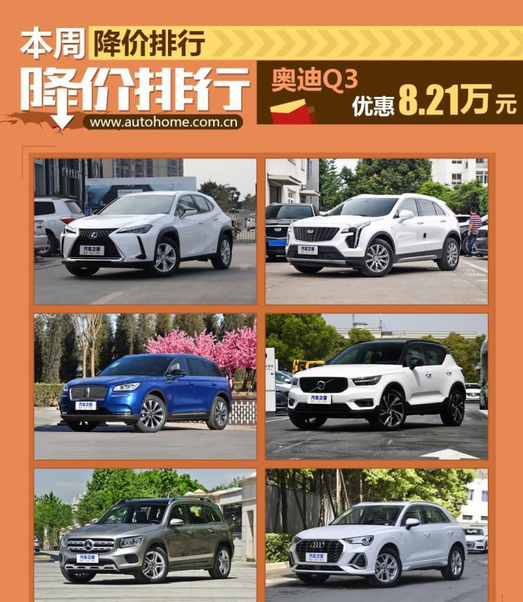 奥迪Q3降8.21万元 紧凑型SUV降价排行