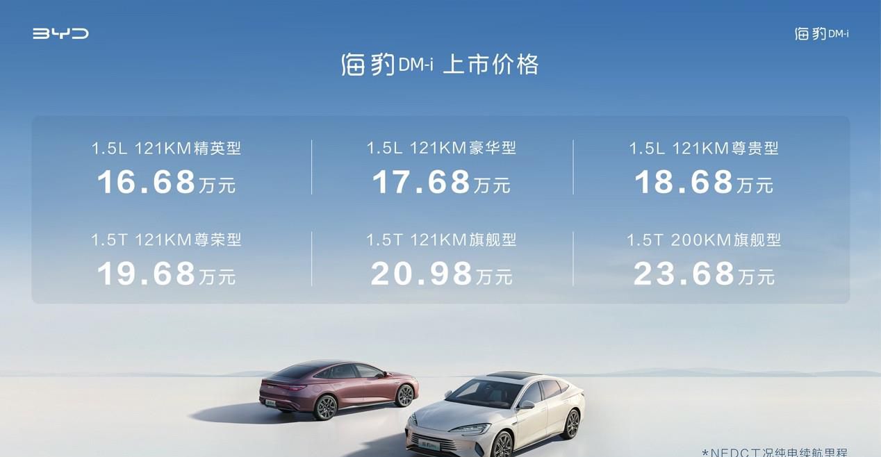 新平台、新内饰、新智能，比亚迪海豹DM-i正式上市售价16.68万元起