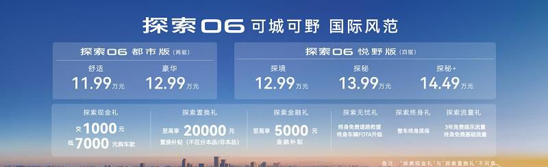 探索06都市版来袭！11.99万元起售 开启国际风范新定义