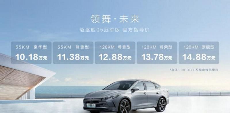 “加新又升值”，起价10.18万，驱逐舰05冠军版上市