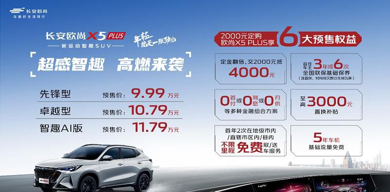 六重福利加满，欧尚X5 PLUS预售开启，超强运动基因，保持年轻姿态