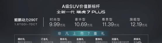 献给全球用户的A级王牌SUV！全新一代瑞虎7 PLUS正式上市 惊喜加码七重礼