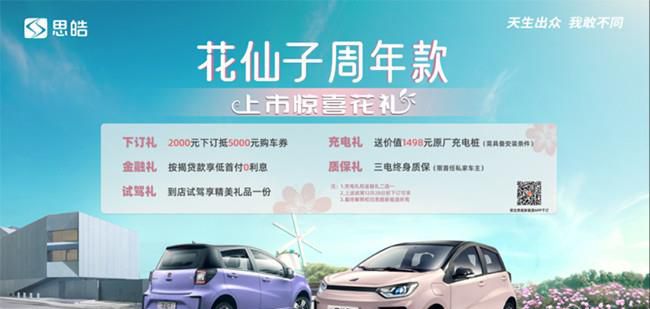 思皓花仙子周年款车型上市 售价6.69-8.99万