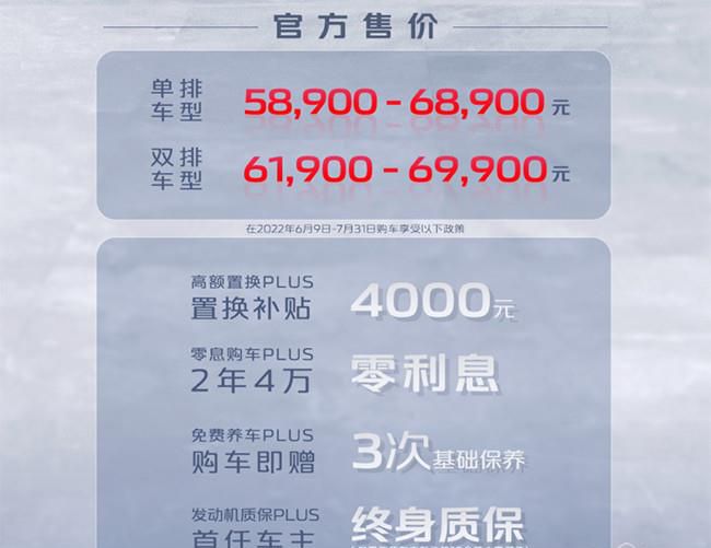 长安神骐PLUS正式上市 售价5.89万-6.89万元