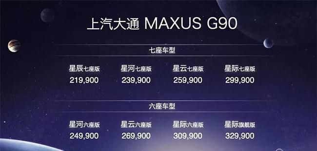 上汽大通MAXUS G90上市 售价21.99-32.99万