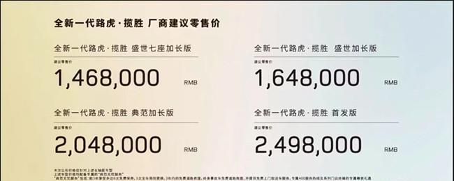 全新一代路虎揽胜上市 售价为146.8-249.8万