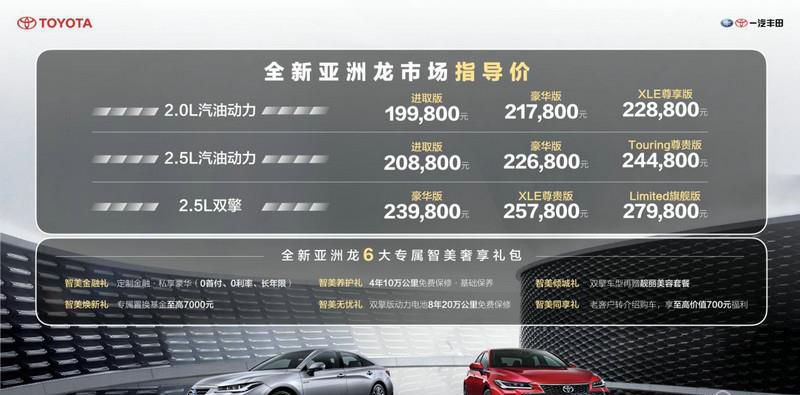 19.98万元起售 一汽丰田全新亚洲龙震撼上市