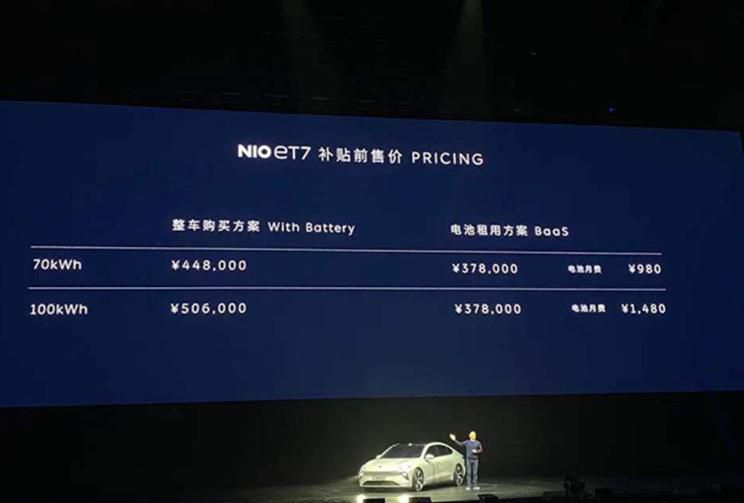 售44.8万元起  蔚来首款轿车ET7上市