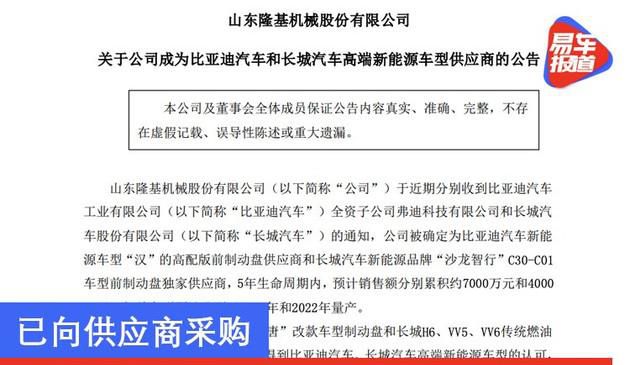 长城高端新能源项目首款车型2022年量产 已向供应商进行采购