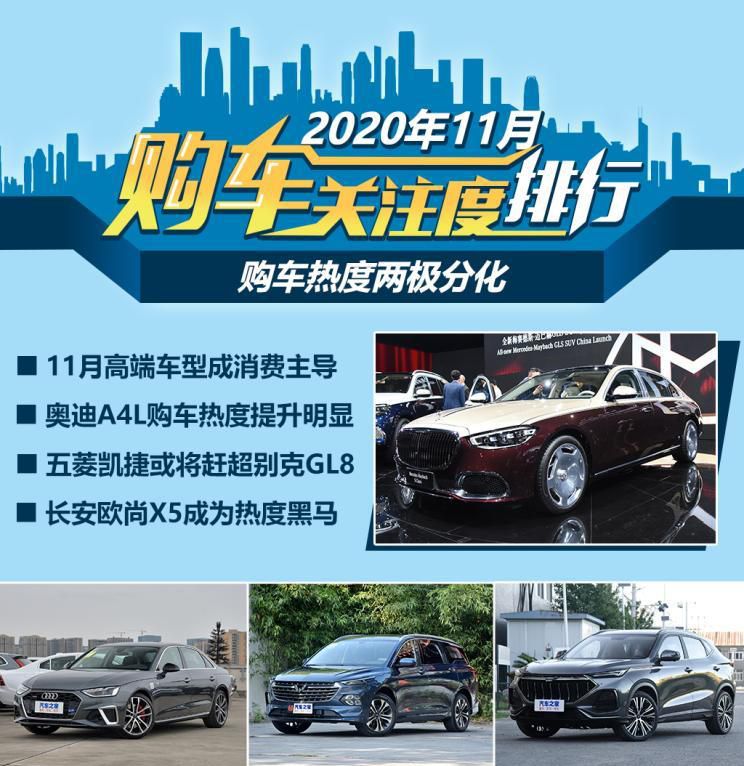 购车热度呈两极分化 11月购车热度排行