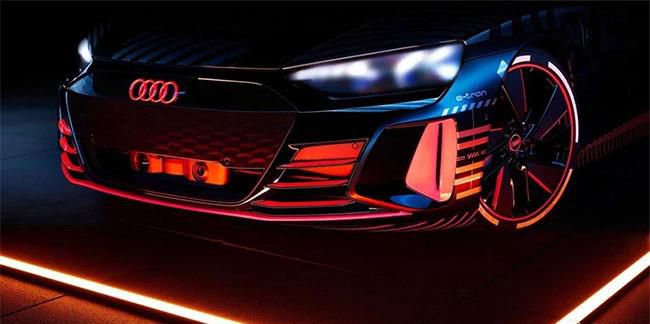 奥迪e-tron GT车型最新预告图发布 与R8共线
