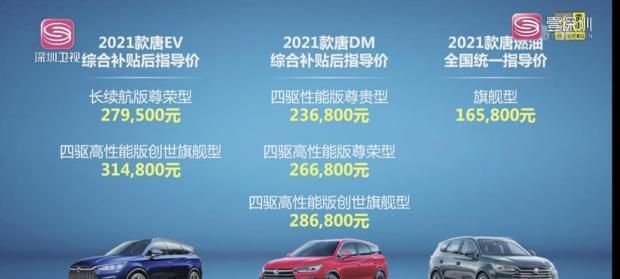 三种动力齐发 新款比亚迪唐售16.58万起