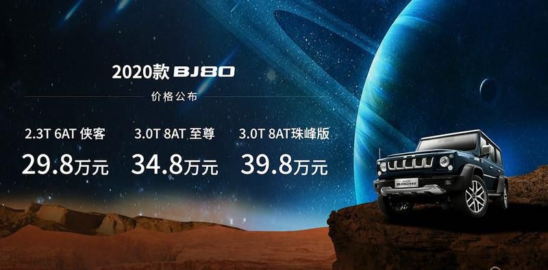 29.8万元起售  2020款BJ80携手中国第一辆火星车荣耀上市
