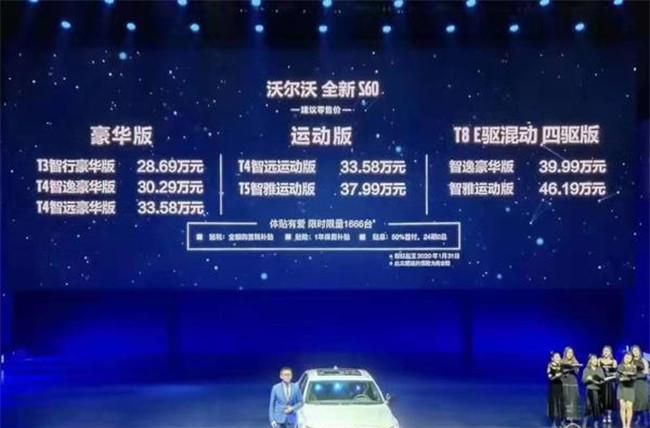 沃尔沃全新S60正式上市 推4种动力7款车型